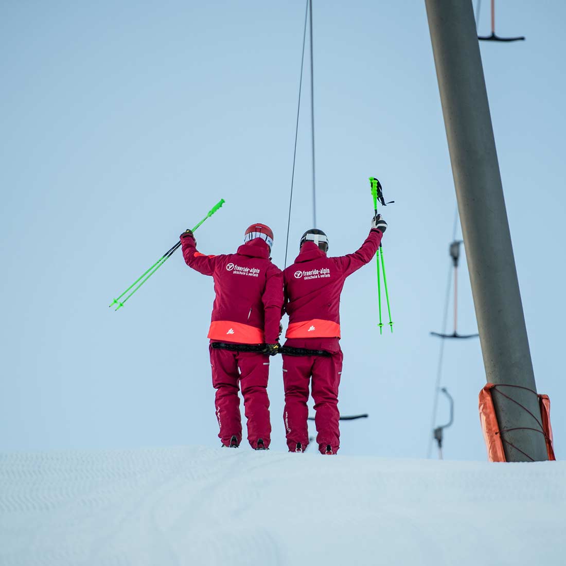 Skilehrer am Lift